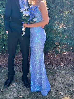 strapless open back dress Primavera Couture 3912 Prom Dress Long Beaded Backless Dress Slit Sequin Skirt 8 / Red main image 1